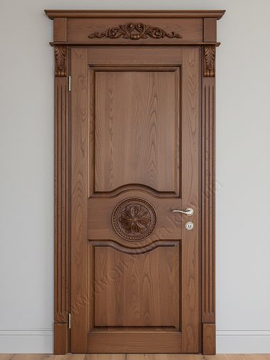 Двері дубові з різьбленням