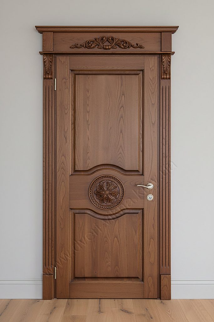 Двері дубові з різьбленням